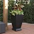 Mayne Acadia 28 in. Tall Self-Watering Black Polyethylene Planter