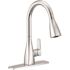 CLEVELAND FAUCET GROUP Slate Single-Handle Pull-Down Sprayer Kitchen Faucet with Deck Plate in Chrome