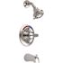 Delta 1-Handle Wall Mount Tub and Shower Faucet Trim Kit in Chrome (Valve Not Included)