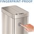 HLS COMMERCIAL 18 Gal. Wings Open Lid Sensor Stainless Steel Trash Can with Odor Filter