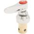T&S Eterna Cartridge Screw and Red Index Button Lever Handle with Spring Check Right Hand (Hot)