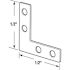 Prime-Line Flat Angle Corner, 1-1/2 in., Steel Construction, Zinc Plated, 4-Hole Bracket (10-pack)