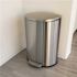 HLS COMMERCIAL 13 Gal. Semi-Round Step Stainless Steel Trash Can with Odor Filter