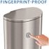 HLS COMMERCIAL 13 Gal. Semi-Round Step Stainless Steel Trash Can with Odor Filter