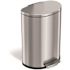 HLS COMMERCIAL 13 Gal. Semi-Round Step Stainless Steel Trash Can with Odor Filter