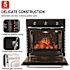 GASLAND 24 in. Built-In Single Natural Gas Wall Oven with Mechanical Knobs Control in Black Glass
