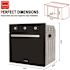 GASLAND 24 in. Built-In Single Natural Gas Wall Oven with Mechanical Knobs Control in Black Glass