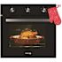 GASLAND 24 in. Built-In Single Natural Gas Wall Oven with Mechanical Knobs Control in Black Glass
