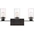 Nuvo Lighting Sommerset 21 in. 3-Light Matte Black Vanity Light with Clear Glass Shades