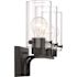 Nuvo Lighting Sommerset 21 in. 3-Light Matte Black Vanity Light with Clear Glass Shades