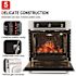 GASLAND 24 in. Built-In Single Natural Gas Wall Oven with Rotisserie Mechanical Knobs Control in Stainless Steel