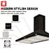 GASLAND 36 in. Wall Mount Range Hood with Aluminum Filters LED Lights Push Button Control in Black Stainless Steel