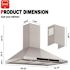 GASLAND 36 in. Wall Mount Range Hood with Aluminum Filters LED Lights and Touch Control in Stainless Steel
