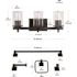 Dakota 20 in. 3-Light Modern Industrial Matte Black Bathroom Vanity Light with Seeded Glass Shades, 5-Piece Hardware Set