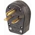 Leviton 30 Amp/50 Amp 2-Pole/3-Way Grounded Angle Straight Blade Plug, Black