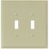 TITAN Ivory Textured 2-Gang Toggle Jumbo Metal Wall Plate