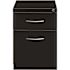 Hirsh 20 in. D 2-Drawer Black Metal Letter Width 15 in. W Mobile Pedestal File Cabinet Box-File with Arch Pull