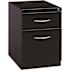 Hirsh 20 in. D 2-Drawer Black Metal Letter Width 15 in. W Mobile Pedestal File Cabinet Box-File with Arch Pull