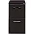 Hirsh 23 in. D 2-Drawer Black Metal Letter Width 15 in. W Mobile Pedestal File Cabinet File-File with Arch Pull