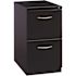 Hirsh 23 in. D 2-Drawer Black Metal Letter Width 15 in. W Mobile Pedestal File Cabinet File-File with Arch Pull