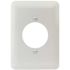 Titan3 White Smooth 1.406 in. 1-Gang Single Receptacle Maxi Metal Wall Plate
