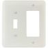 Titan3 White Smooth 2-Gang Toggle/Rocker Princess Metal Wall Plate