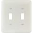 Titan3 White Smooth 2-Gang Toggle Princess Metal Wall Plate