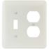 Titan3 White Smooth 2-Gang Toggle/Duplex Princess Metal Wall Plate