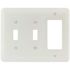 Titan3 White Smooth 3-Gang Toggle/Toggle/Rocker Princess Metal Wall Plate