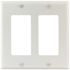 TITAN White Smooth 2-Gang Rocker Standard Metal Wall Plate