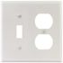 Titan3 White Smooth 2-Gang Toggle/Duplex Standard Metal Wall Plate