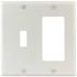 Titan3 White Smooth 2-Gang Toggle/Rocker Standard Metal Wall Plate