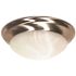14 in. 2-Light Brushed Nickel Flush-Mount Ceiling Fixture with Alabaster Swirl Glass