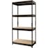 Iron Horse Riveted Garage Storage Shelving Unit, 4-Shelf Steel Black Unit 30 in. W x 60 in. H x 16 in. D