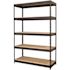 Iron Horse Riveted Garage Storage Shelving Unit, 5-Shelf Steel Black Unit 48 in. W x 72 in. H x 18 in. D