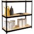 Space Solutions Riveted Garage Storage Shelving Unit, 3-Shelf Steel Black Unit 30 in. W x 30 in. H x 12 in. D