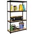Space Solutions Riveted Garage Storage Shelving Unit, 4-Shelf Steel Black Unit 30 in. W x 48 in. H x 12 in. D