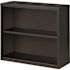 Hirsh 30 in. Tall Charcoal Metal 2-Shelf Standard Bookcase with Adjustable Shelf
