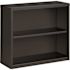 Hirsh 30 in. Tall Charcoal Metal 2-Shelf Standard Bookcase with Adjustable Shelf