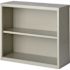 Hirsh 30 in. Tall Light Gray Metal 2-Shelf Standard Bookcase with Adjustable Shelf