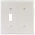 Titan3 White Smooth 2-Gang Toggle/Blank Standard Metal Wall Plate
