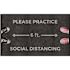 M+A Matting 3 in. x 5 in. Please Practice Social Distancing Floor Mat Social Distancing Reminder Entrance Mat