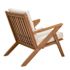 BALKENE HOME Oslo Stationary Solid Wood Outdoor Lounge Chair with Beige Cushion
