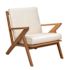 BALKENE HOME Oslo Stationary Solid Wood Outdoor Lounge Chair with Beige Cushion
