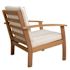 BALKENE HOME Lio Natural Stain Solid Wood Outdoor Lounge Chair with Beige Cushions