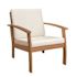 BALKENE HOME Lio Natural Stain Solid Wood Outdoor Lounge Chair with Beige Cushions