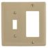 HUBBELL WIRING 2-Gang Ivory Toggle and Decorator Wall Plate