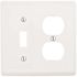 HUBBELL WIRING 2-Gang White Toggle and Duplex Wall Plate