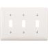 HUBBELL WIRING 3-Gang White Toggle Wall Plate