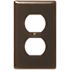 HUBBELL WIRING 1-Gang Duplex Wall Plate - Brown
